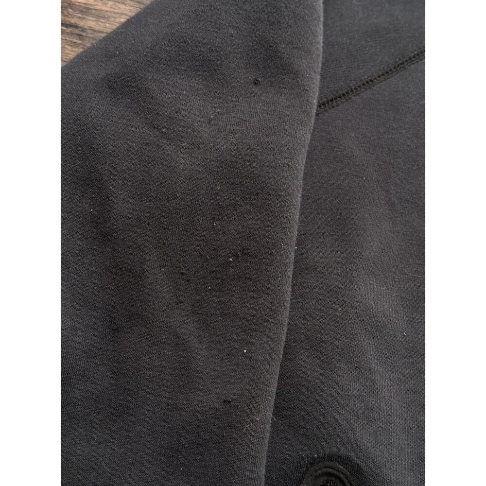 Nike Women's Black Cropped Wide Oversized Comfort Cozy Full Zip Hoodie Sport M